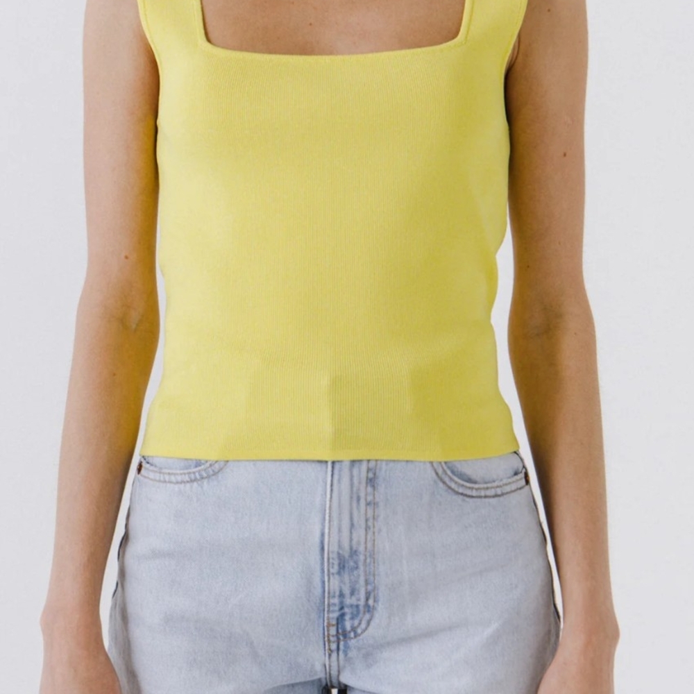 Endless Rose Yellow Knit Tank Top